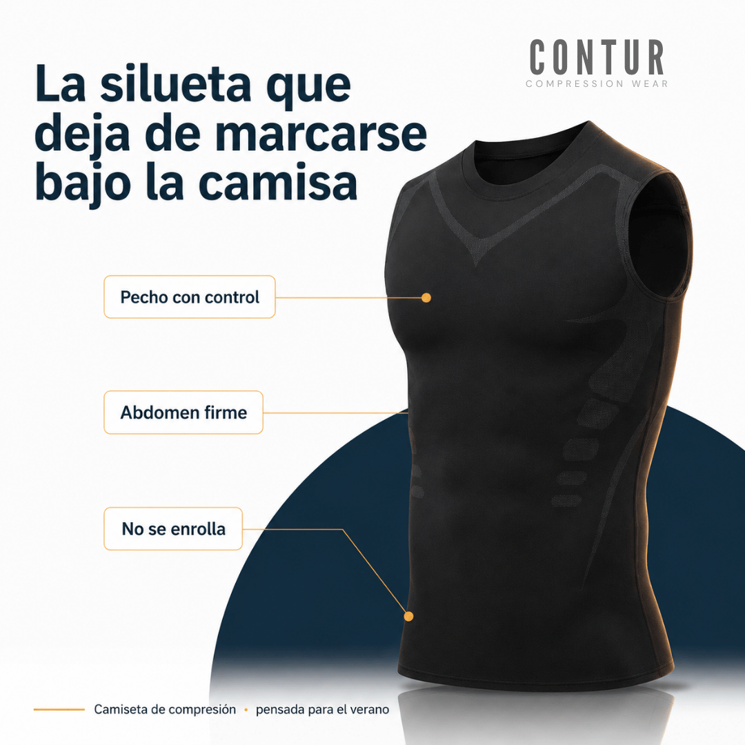 Camiseta de compresión que alisa la silueta bajo la camisa