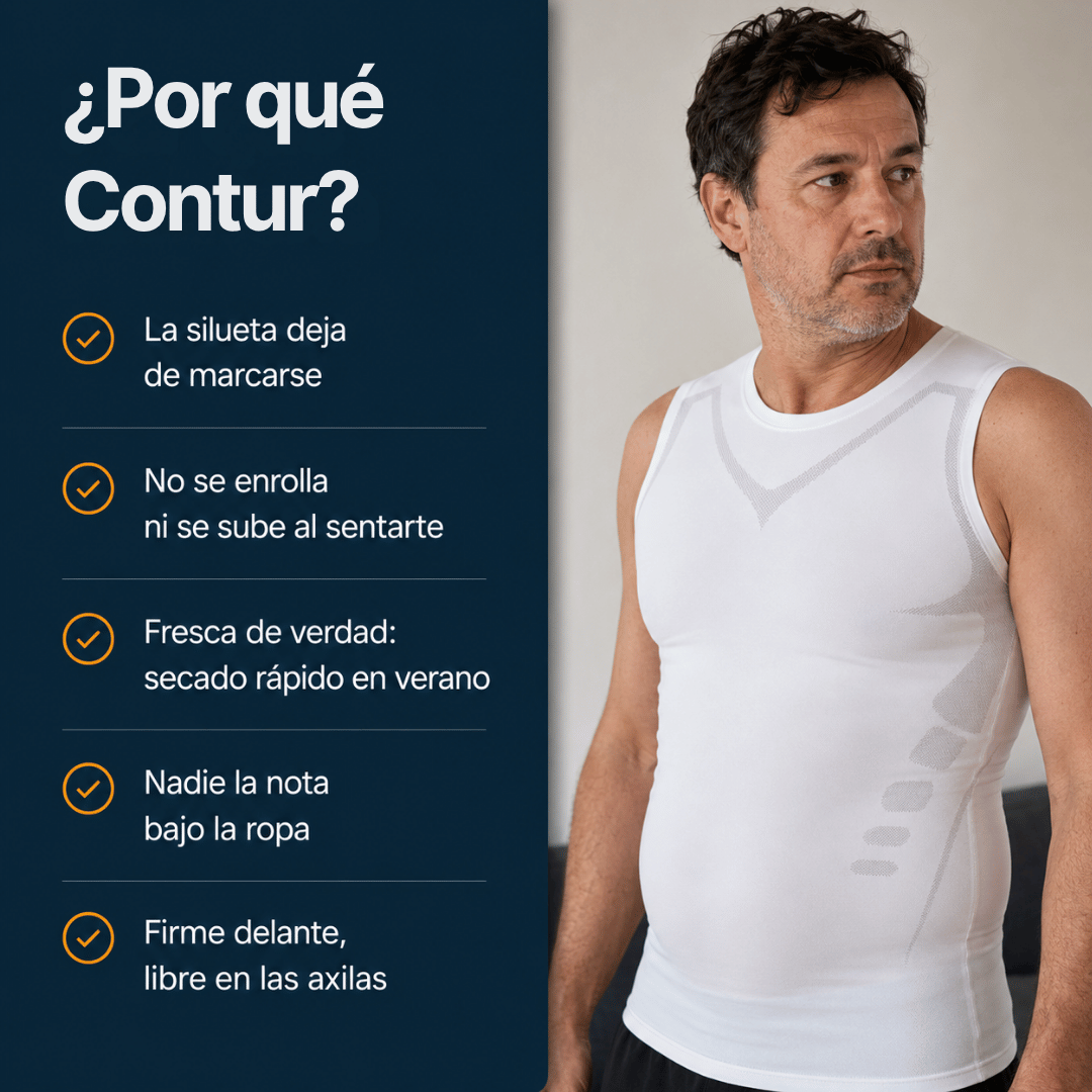 Camiseta de compresión que alisa la silueta bajo la camisa